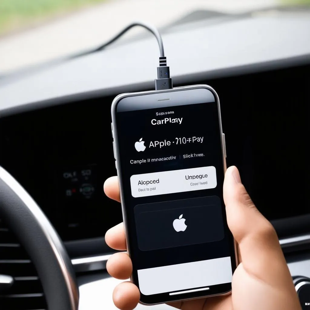 OBD-II dongle connected to phone via CarPlay