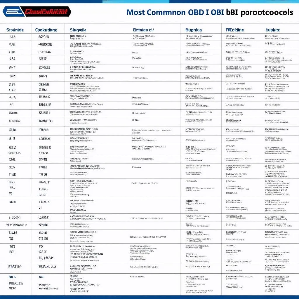 OBD II Protocols by Manufacturer Chart