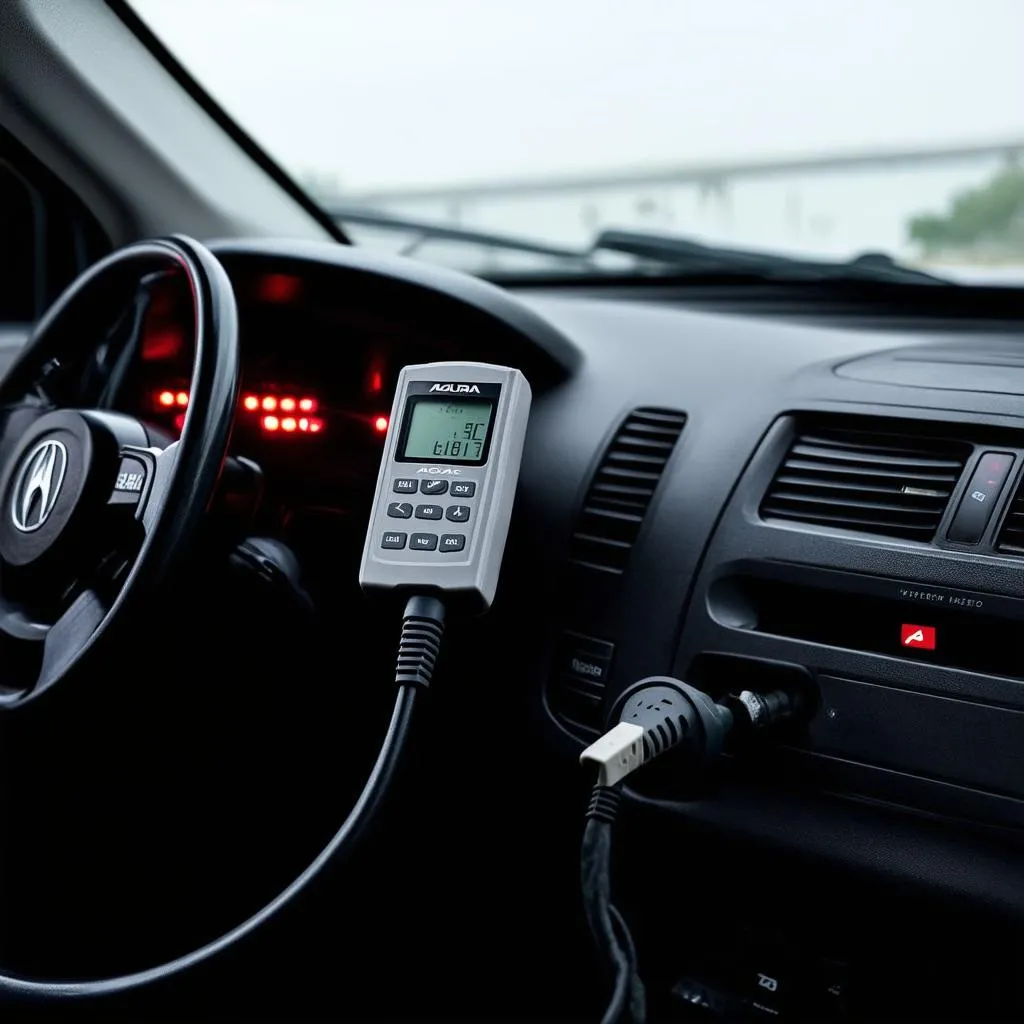 OBD reader connected to an Acura Integra