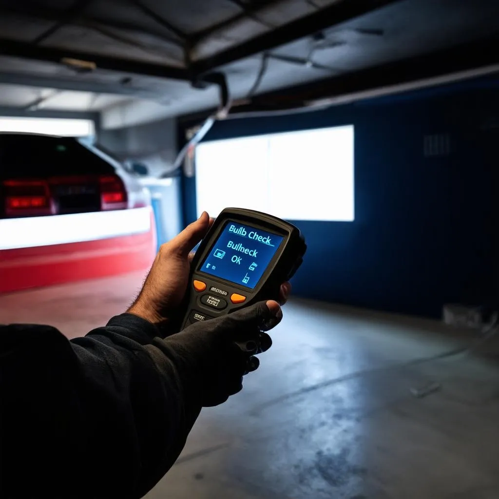 OBD Scanner Checking Car Lights