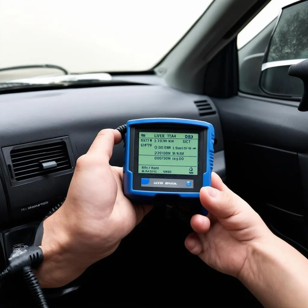 OBD Scanner connected to a car's computer system