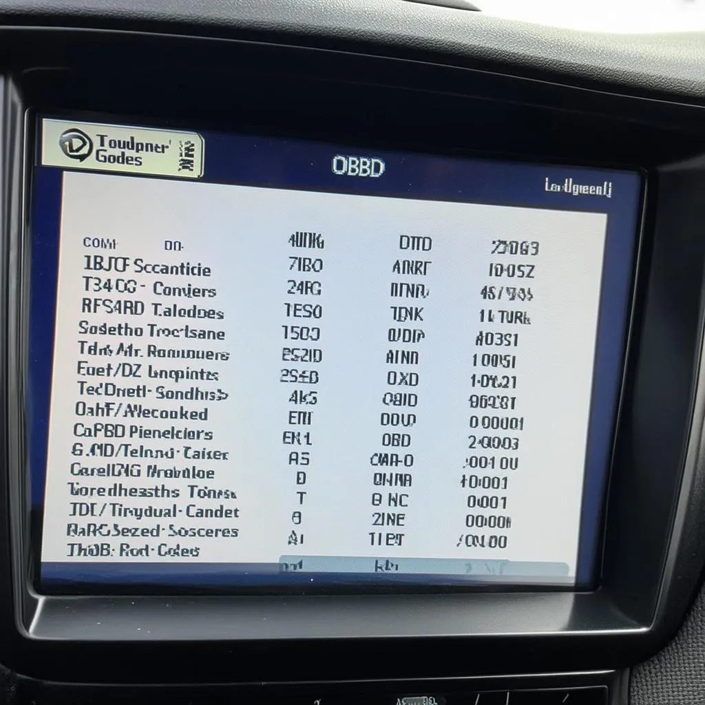 OBD Scanner Displaying Codes