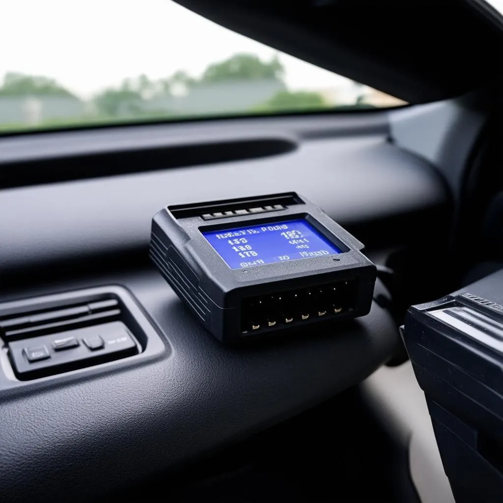 OBD Scanner Connected to Car