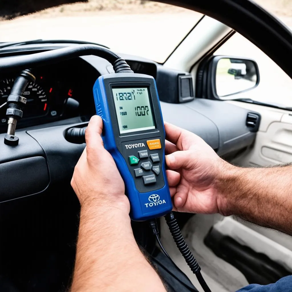 OBD Scanner Connected to 1996 Toyota Corolla