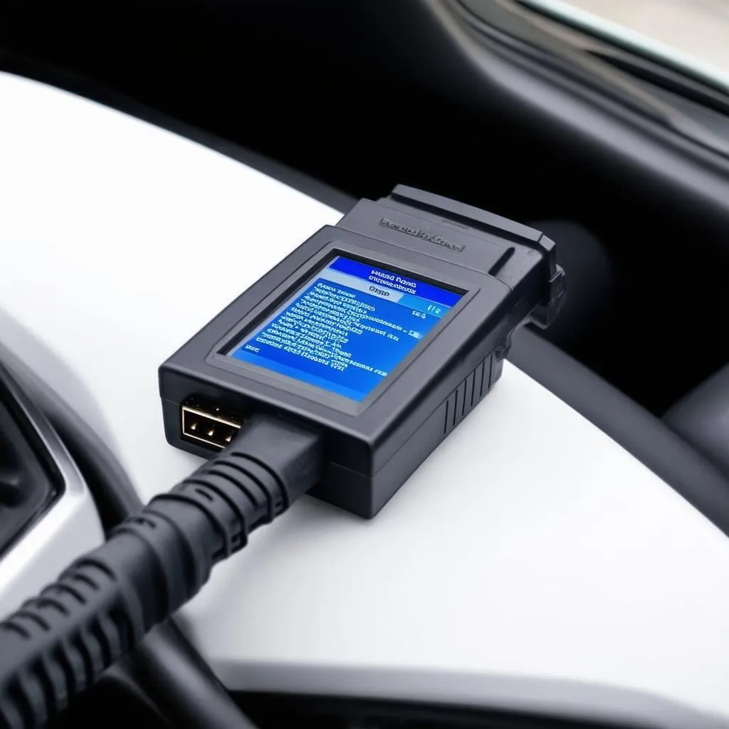 OBD Scanner Connected to Car