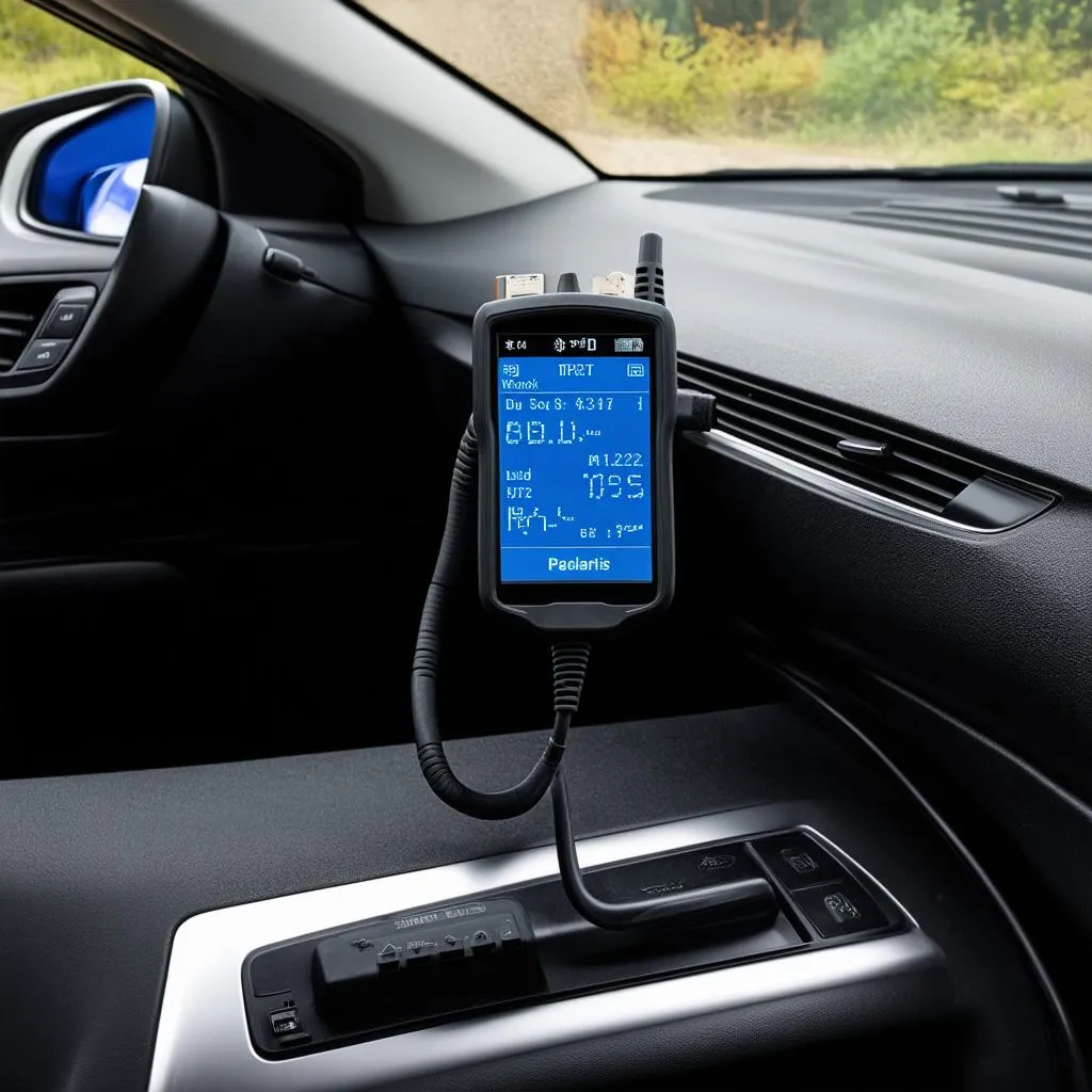 OBD scanner connected to a car