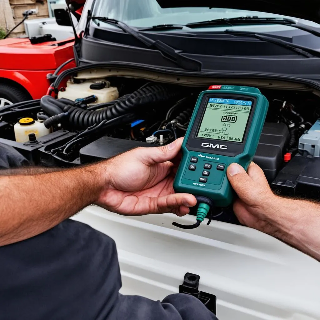 OBD Scanner Connected to GMC Savana