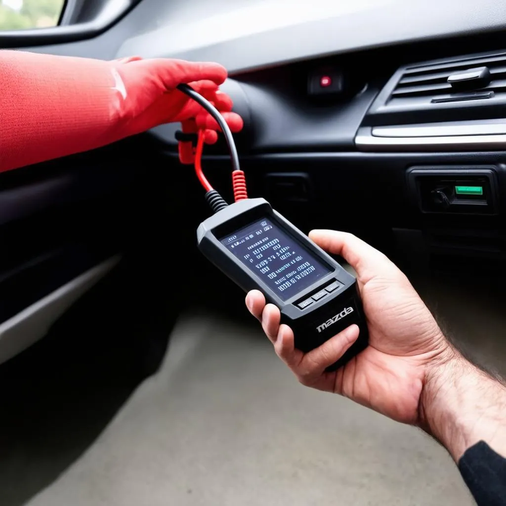 OBD Scanner Connected to Mazda 5