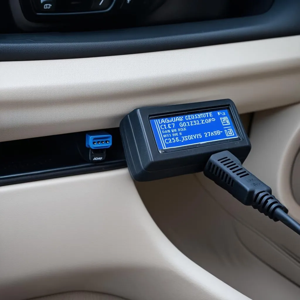 OBD Scanner Connected to Jaguar S-Type