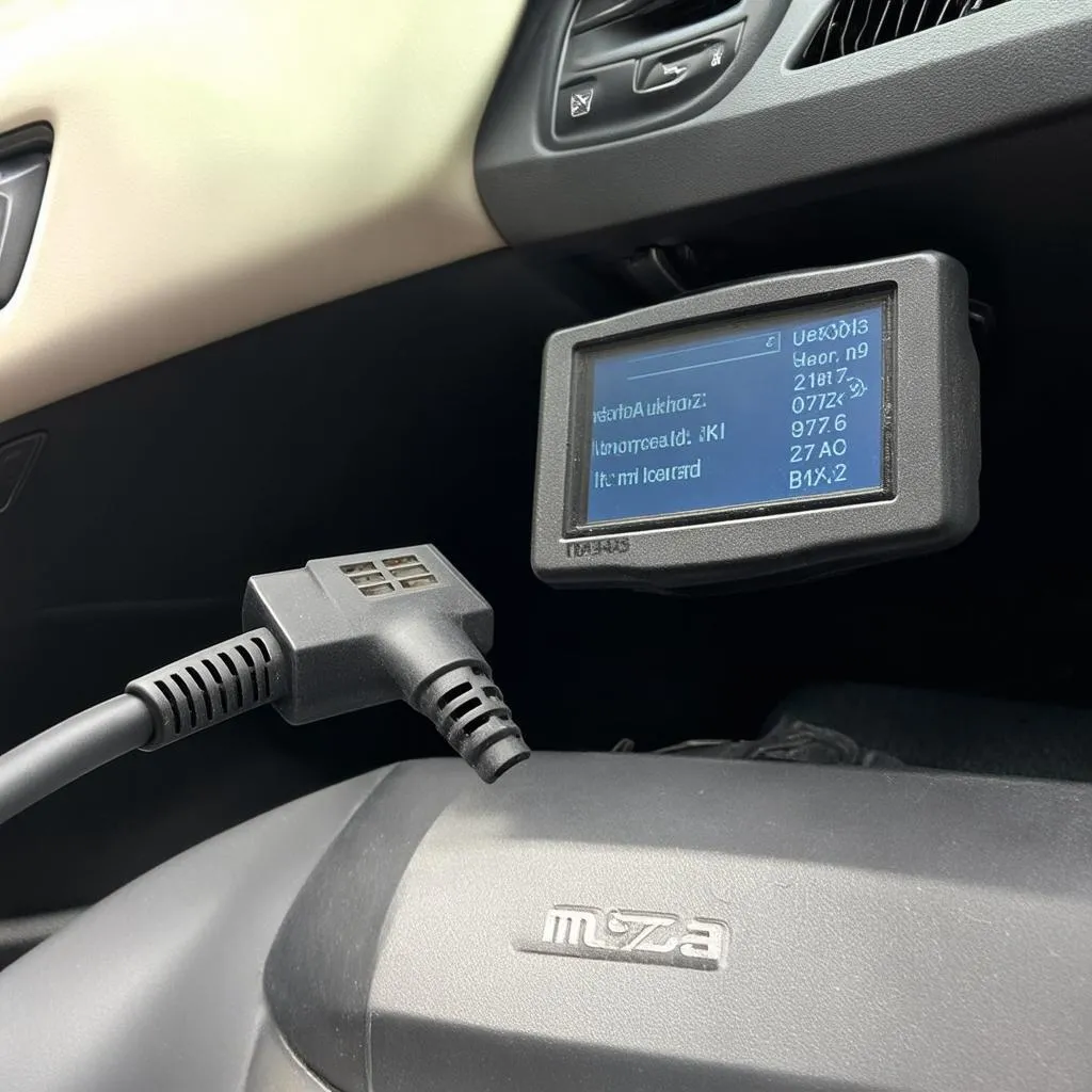 OBD Scanner connected to Mazda 3