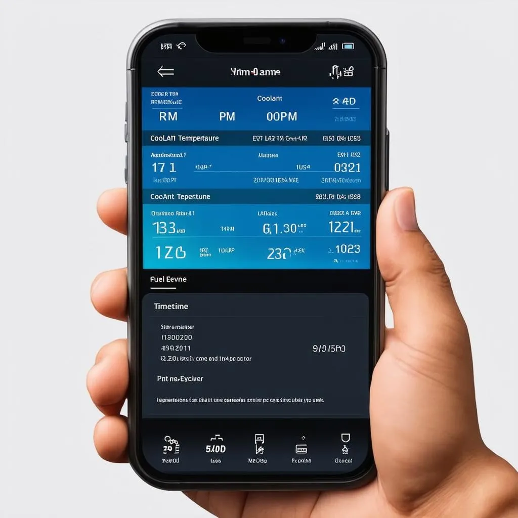 OBD2 app interface