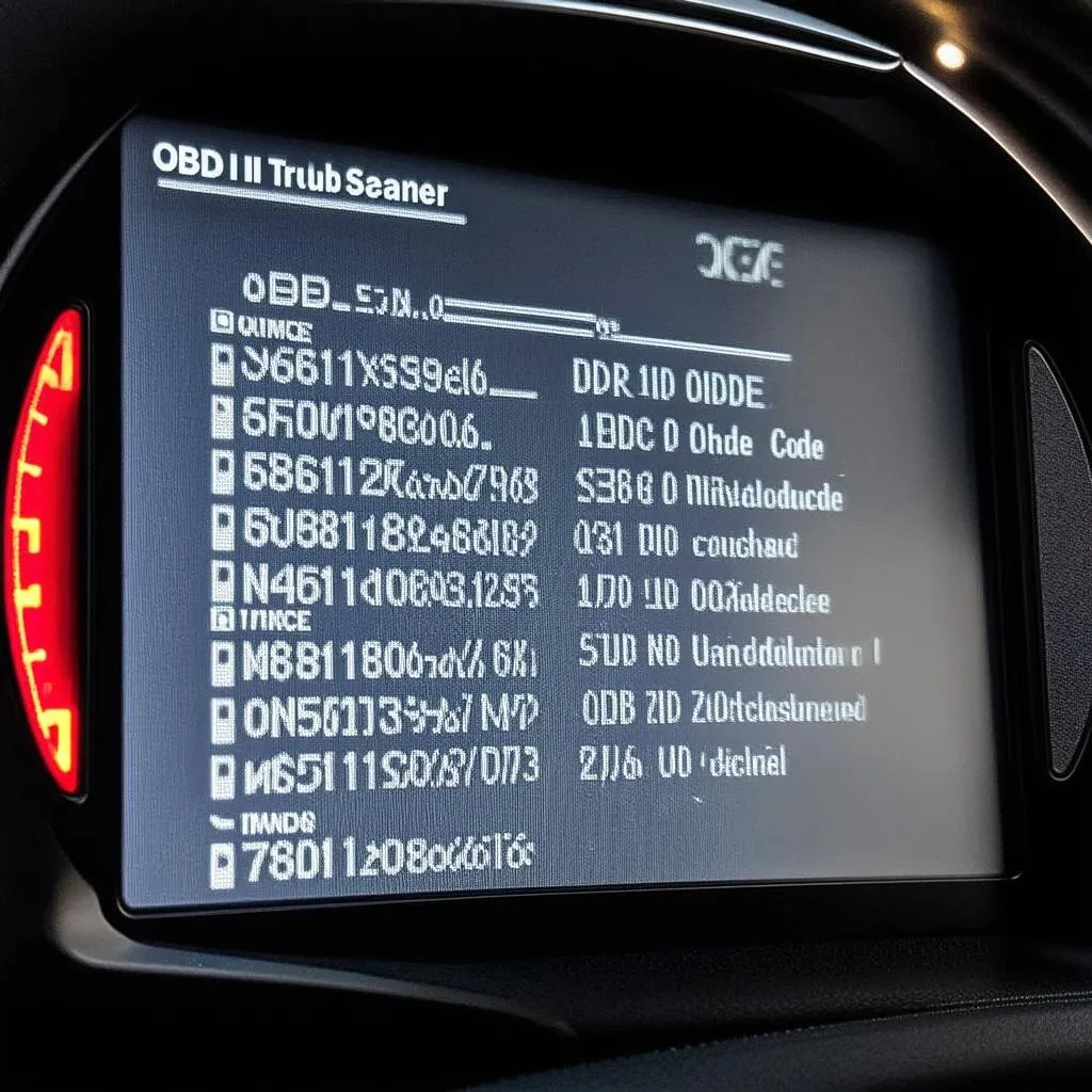 OBD-II Scanner Displaying Codes