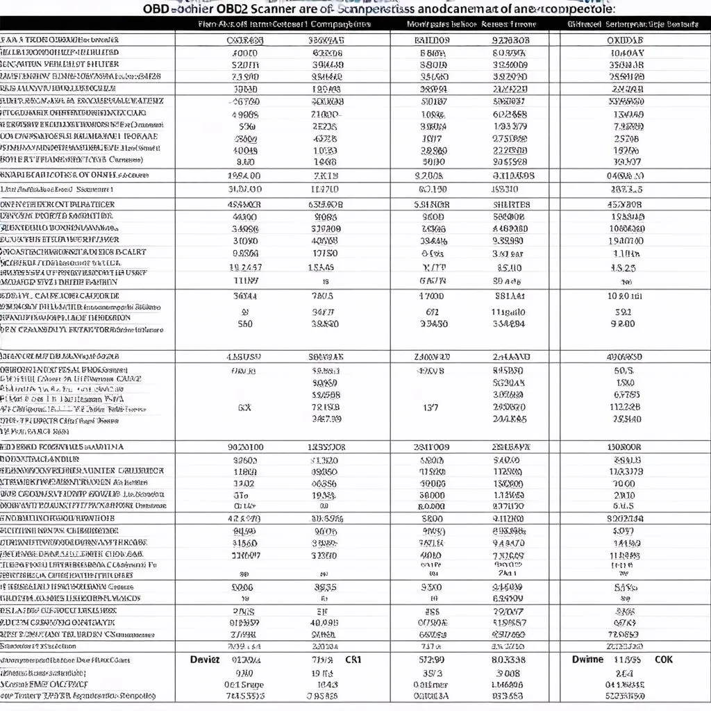 OBD2 Scanner Comparison