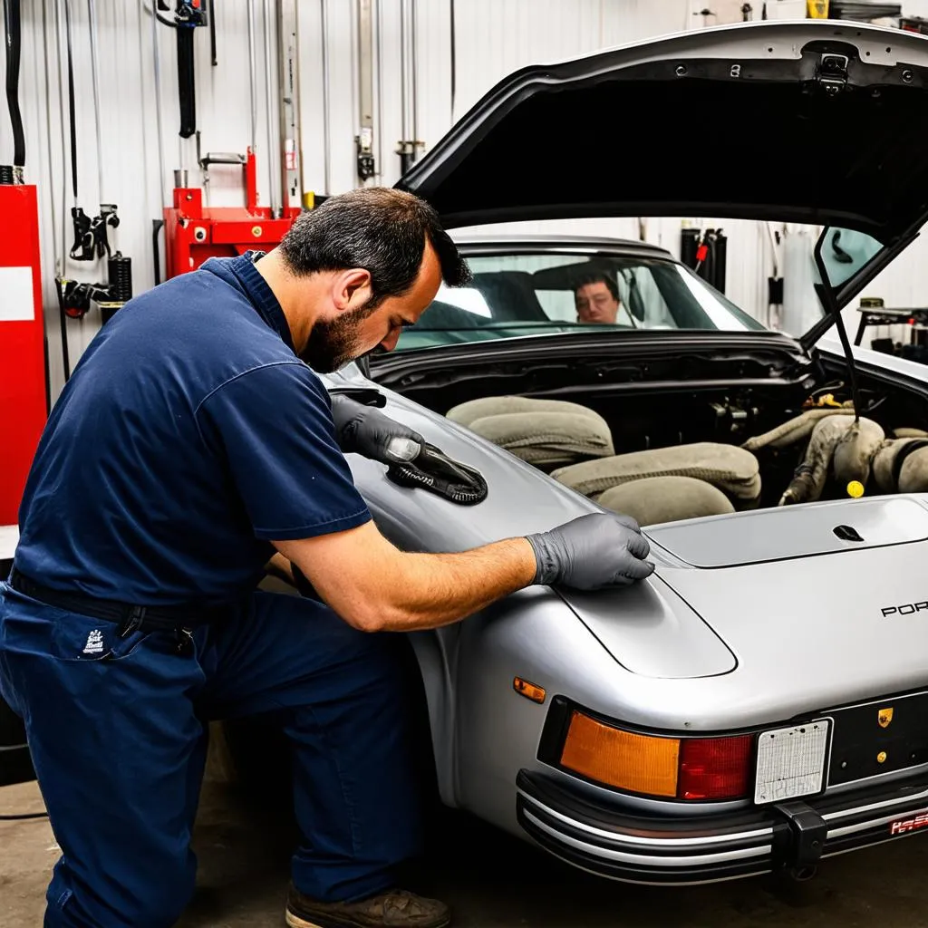 Porsche Mechanic at Work