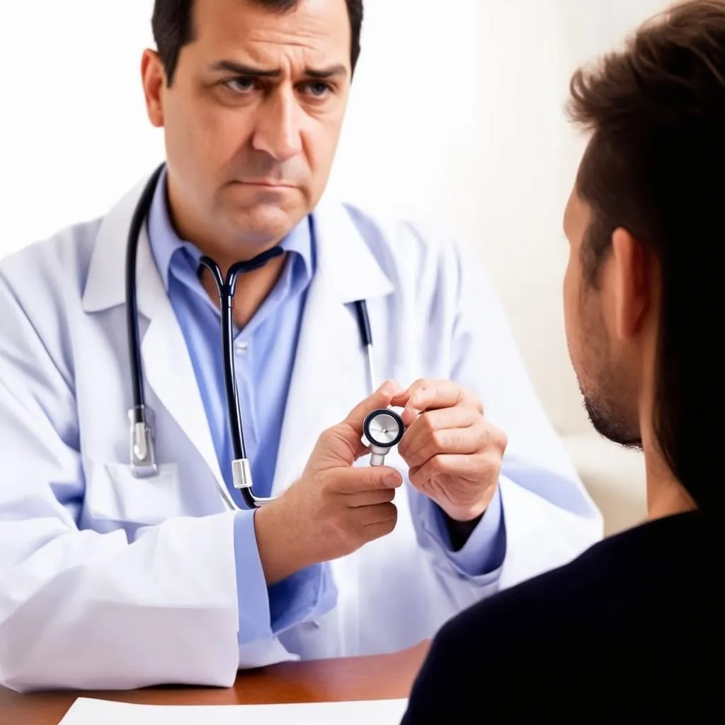 doctor using stethoscope