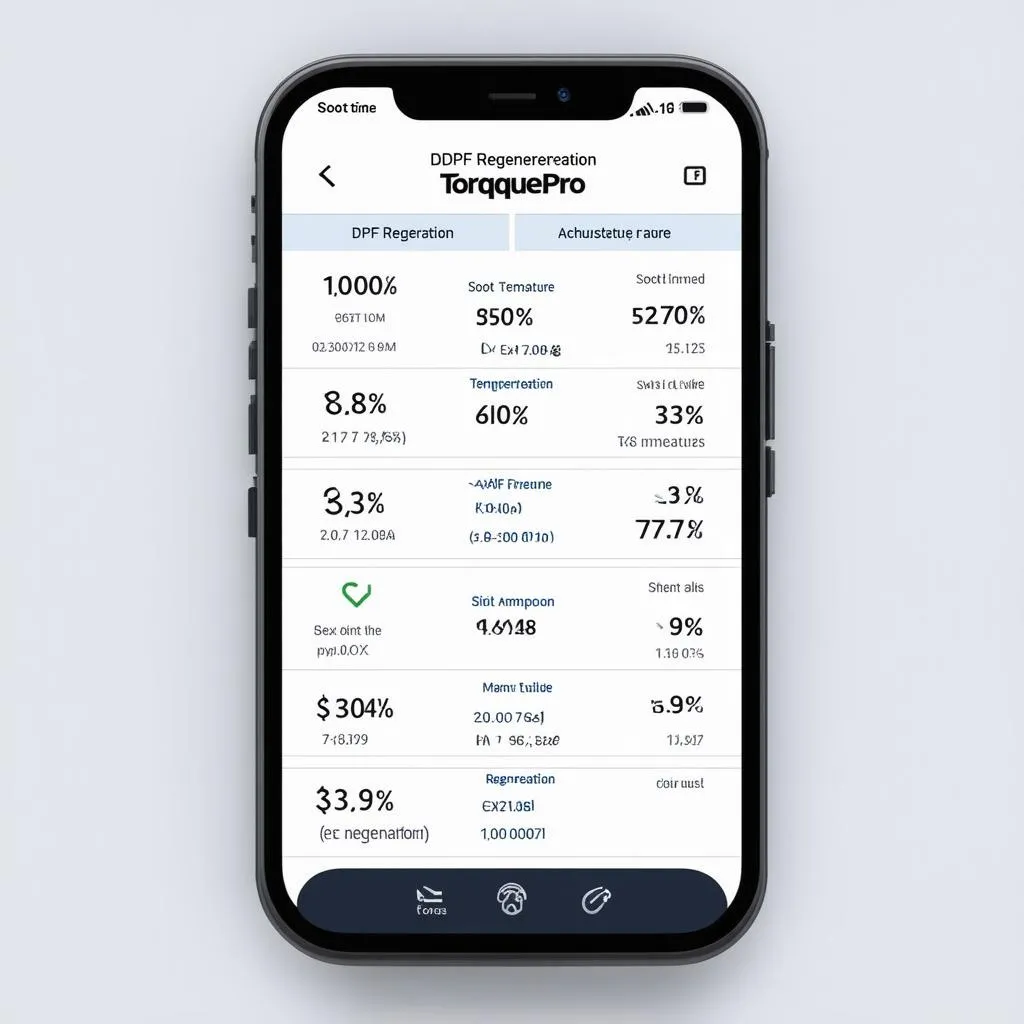 Torque Pro App showing DPF regeneration status