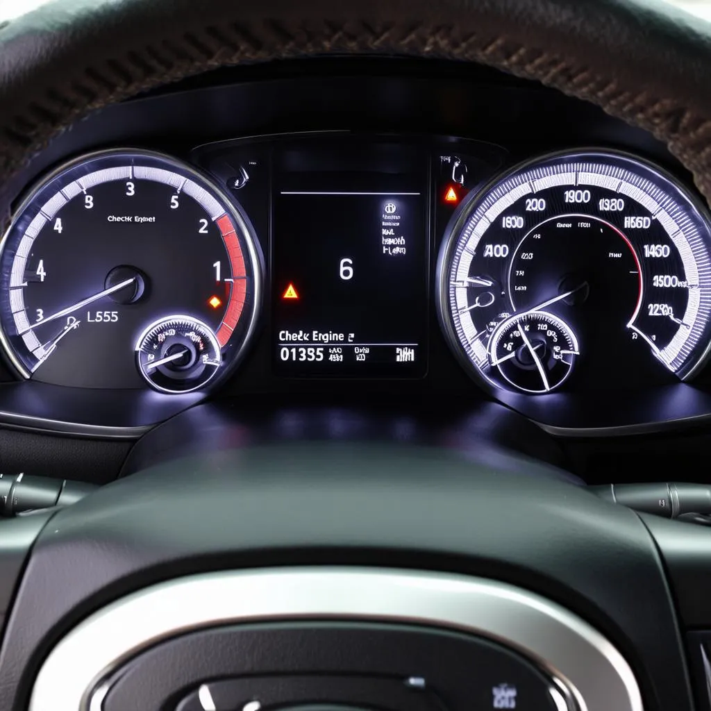 Toyota Highlander Dashboard with Warning Lights