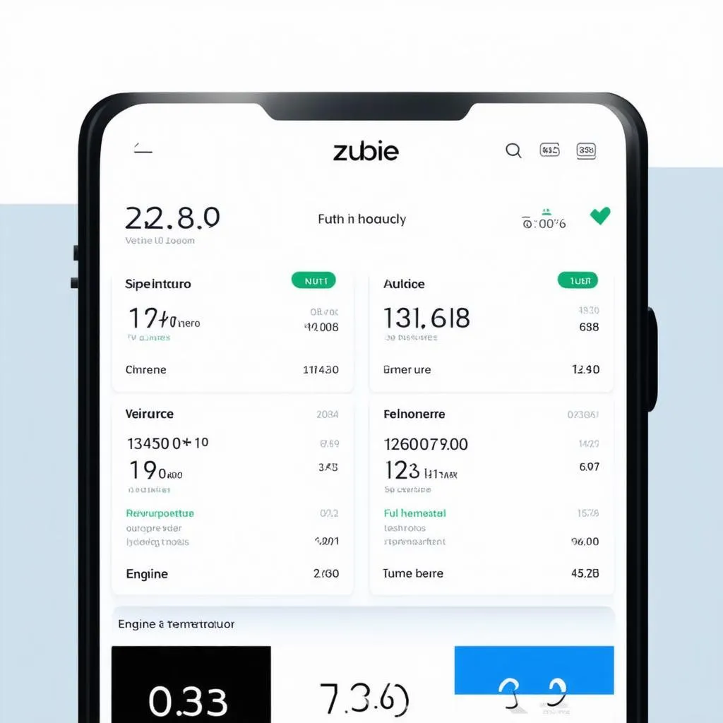 Zubie app dashboard showing vehicle information