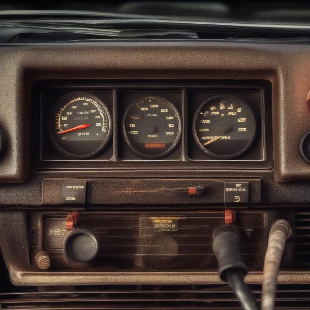 Dashboard of a 1982 Toyota Pickup