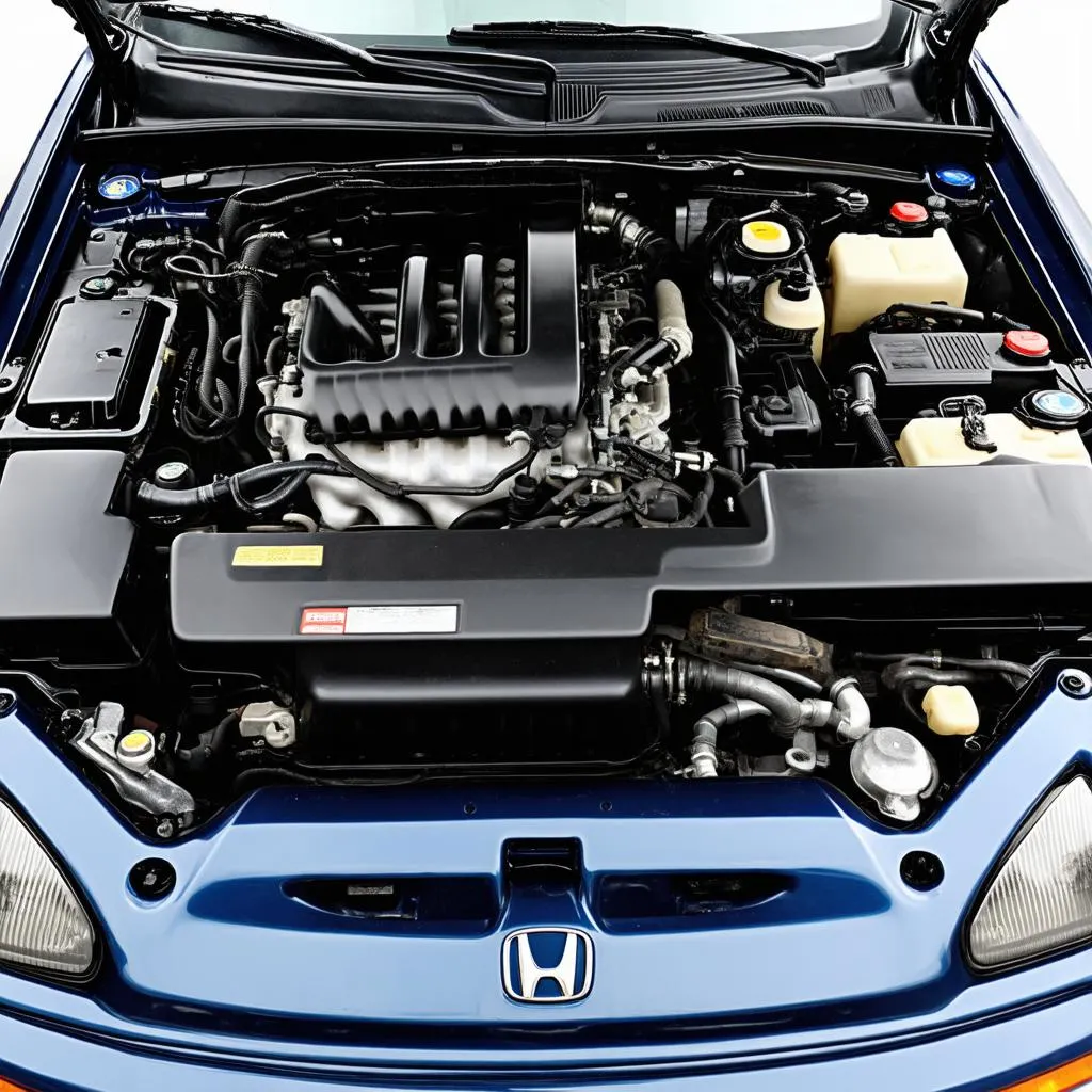 Engine Bay of a 1996 Honda Del Sol