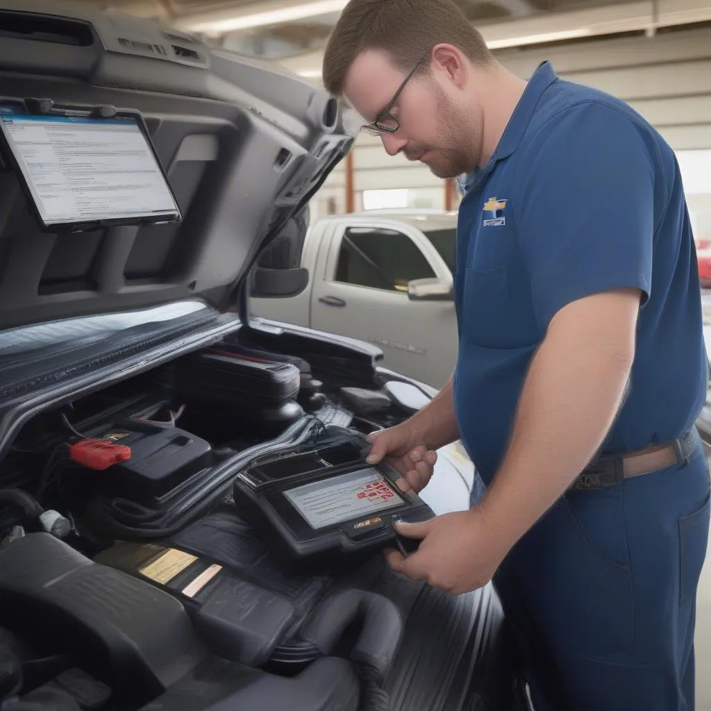 Chevy Silverado OBD Reader in Action