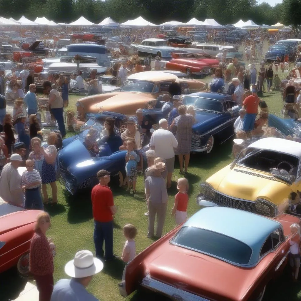 Crowd at a Classic Car Show