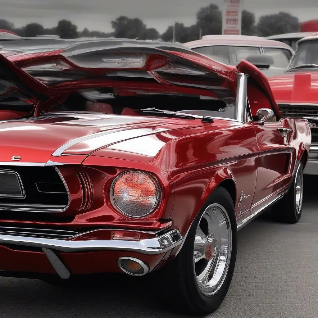 Red Ford Mustang