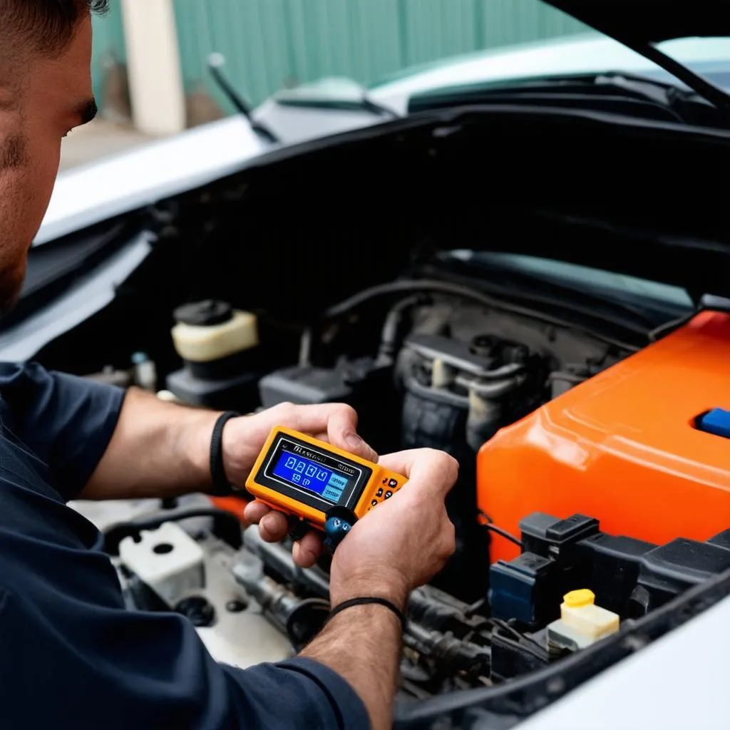 Mechanic Using OBD Eleven