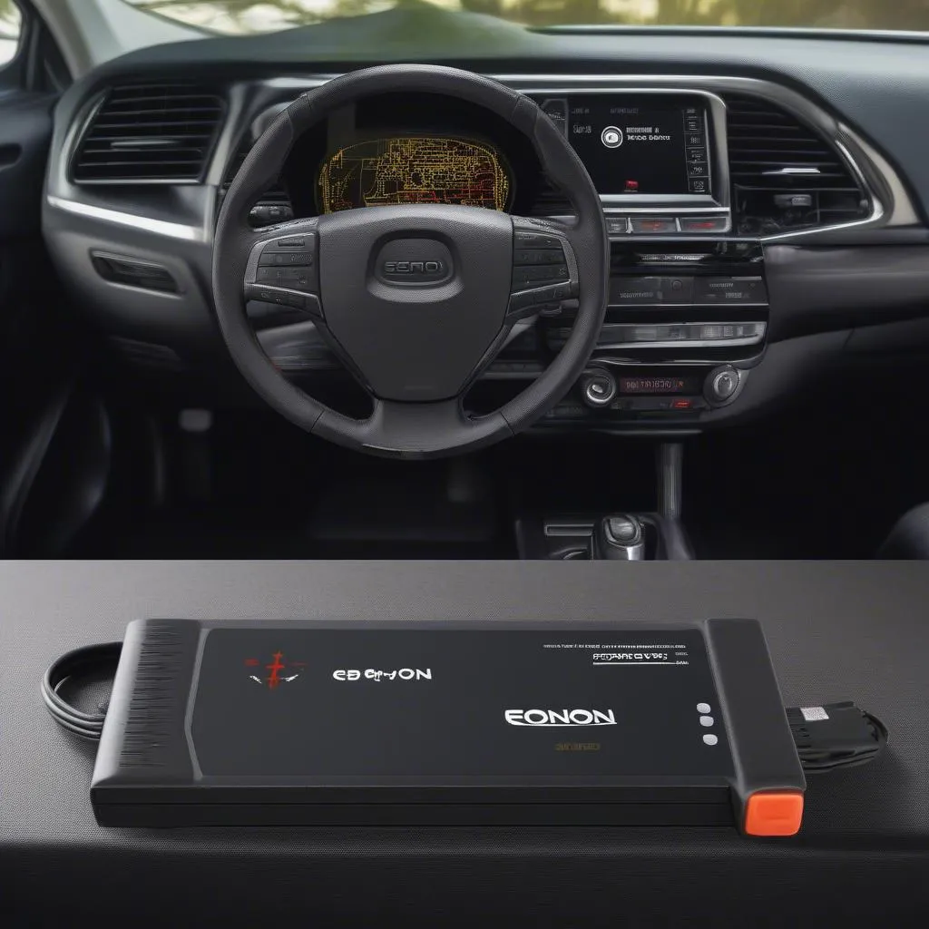 OBD scanner connected to Eonon