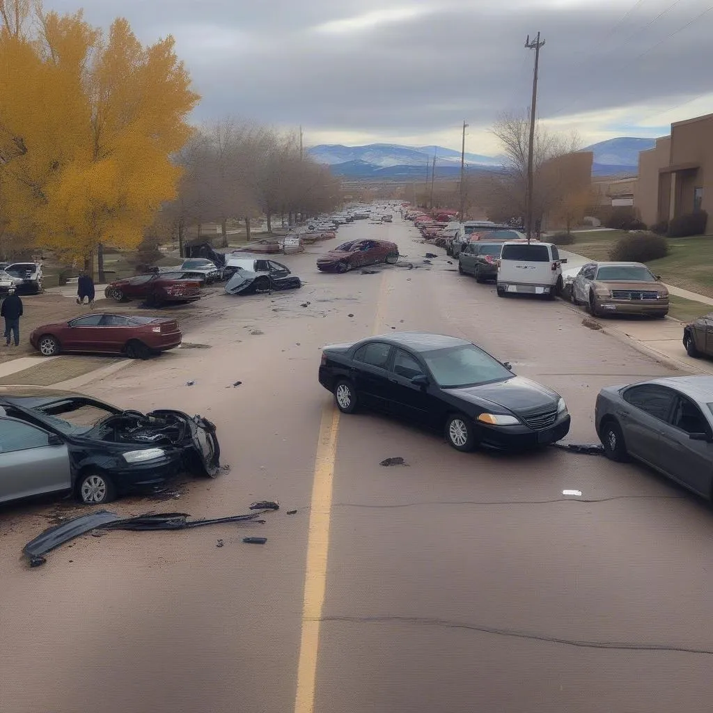 Accident scene in Colorado Springs