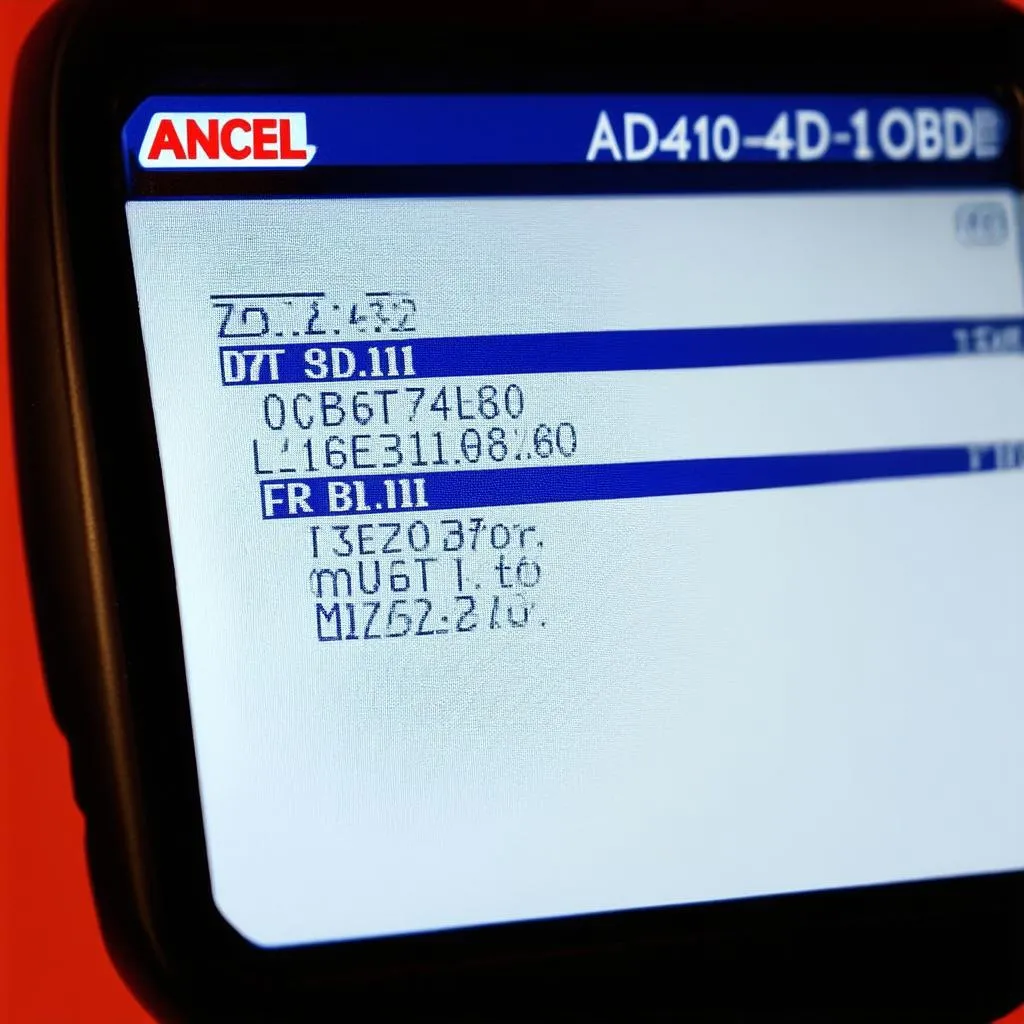 Ancel AD410 OBD II Manual codes