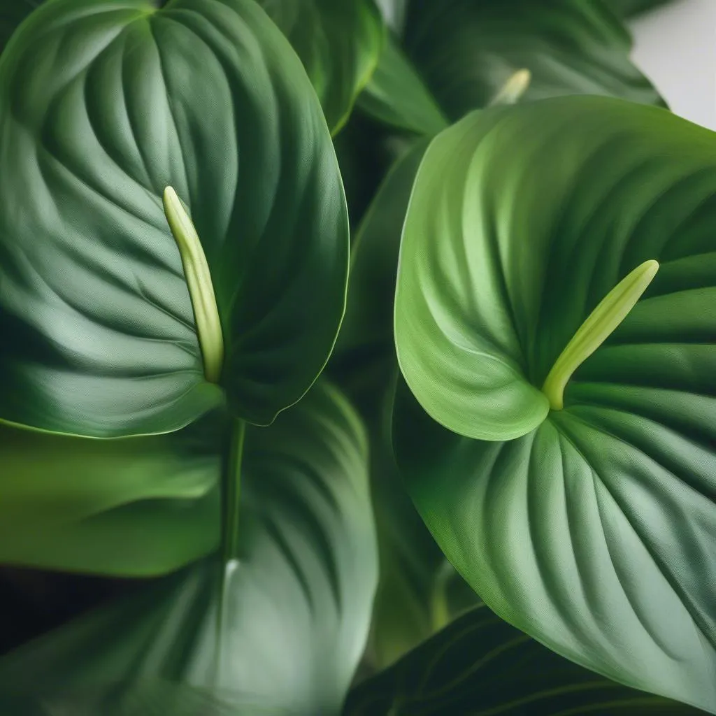 Close-up of Anthurium Arrow leaves