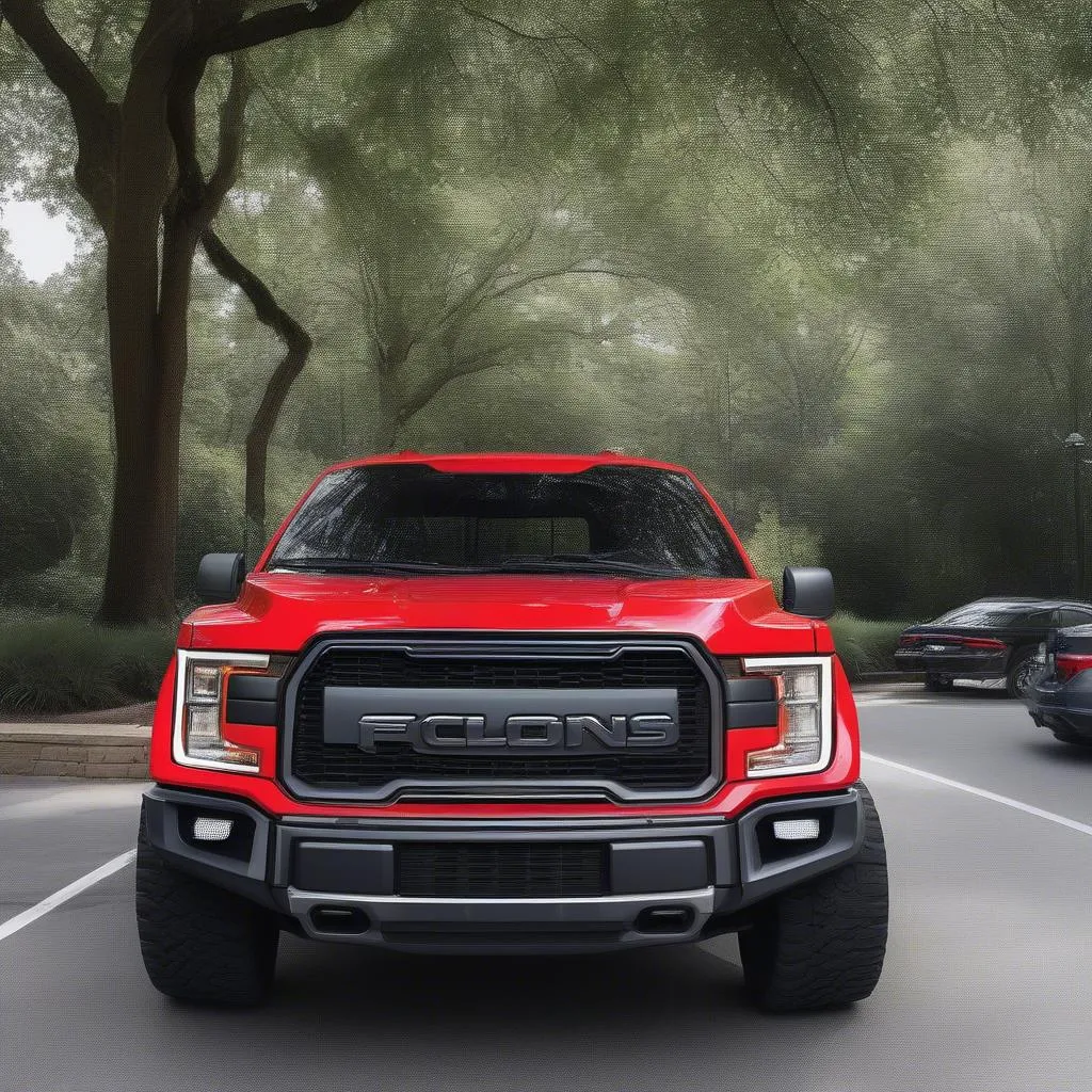 Atlanta Falcons Car Tag on a Ford F-150