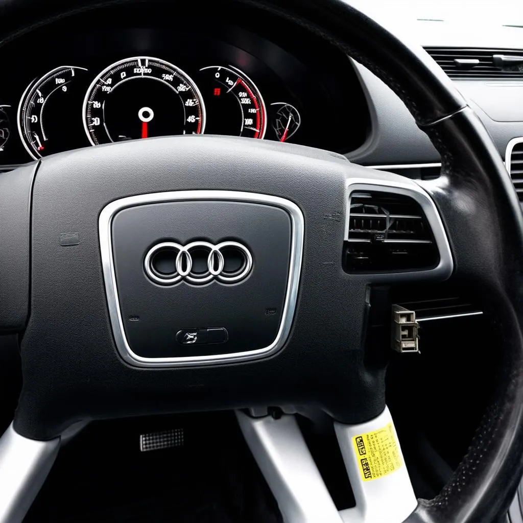 Audi B5 dashboard with OBD port