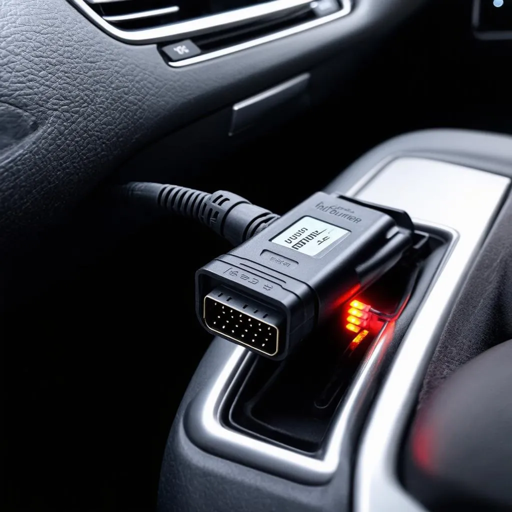 Autotuner OBD Device Connected to a Car's OBD Port