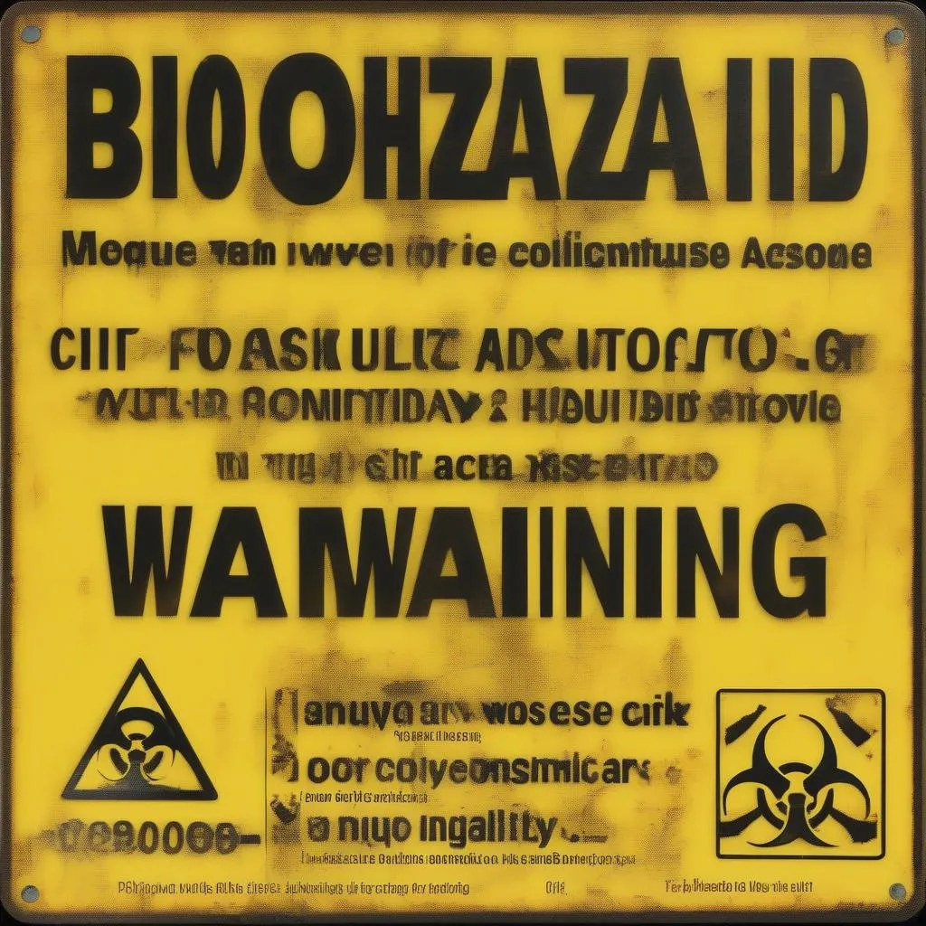 Biohazard Car Auction Warning Signs