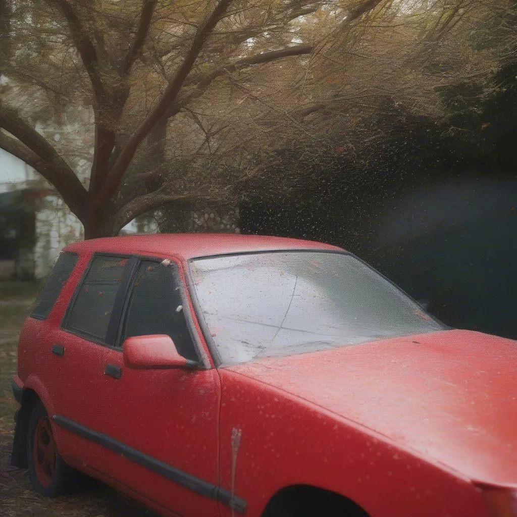 Bird poop on car