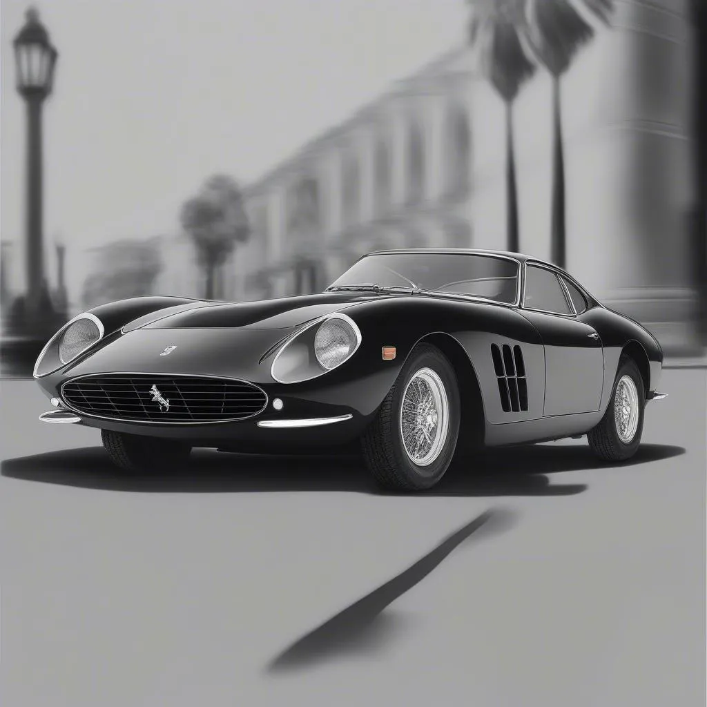 Ferrari Black and White Poster