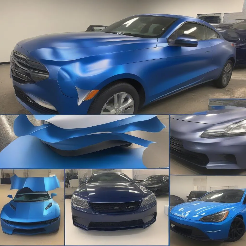 Blue Car Wrap Samples