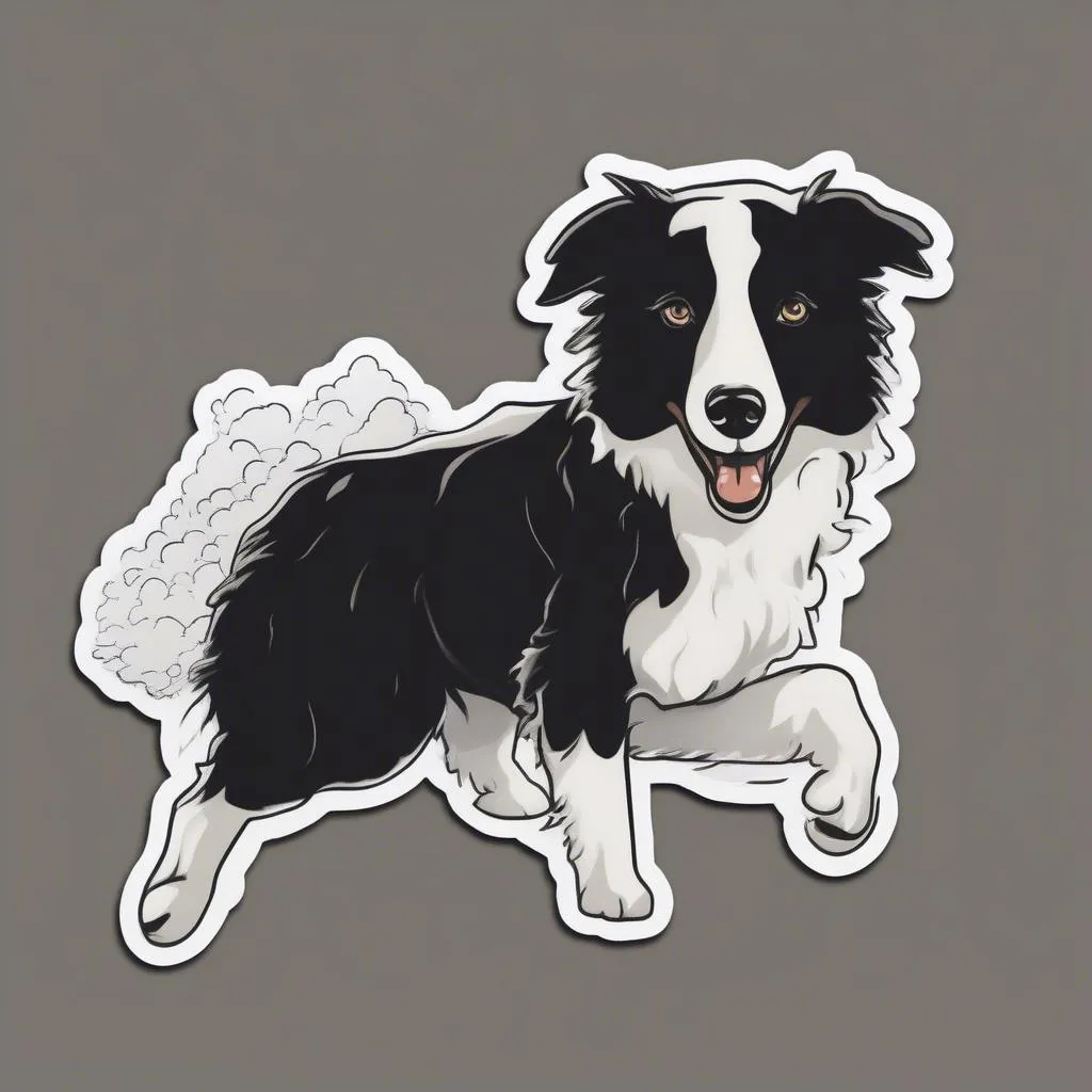 Border Collie Herding Car Sticker