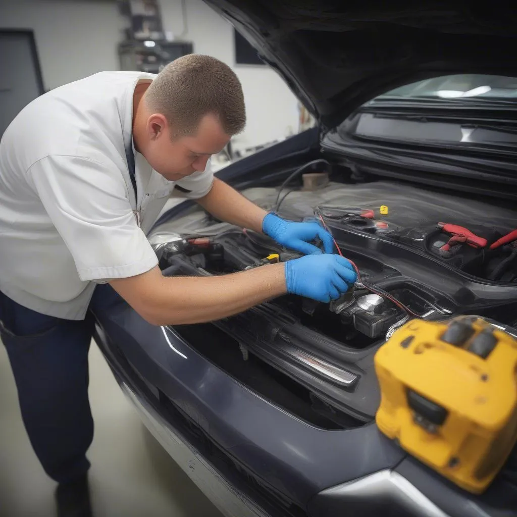 Cannon Ford of Cleveland Technician Repairing a European Car