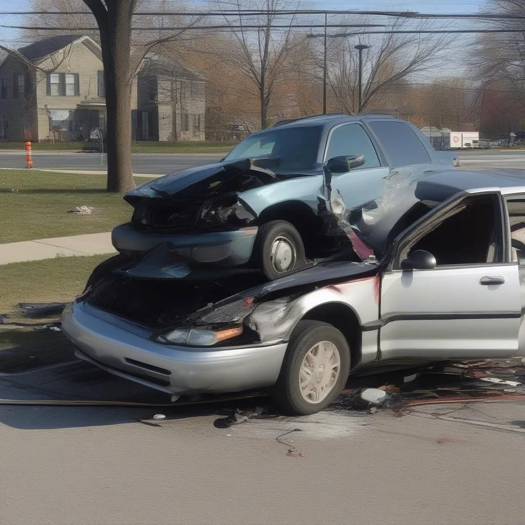 Battle Creek Car Accident Scene