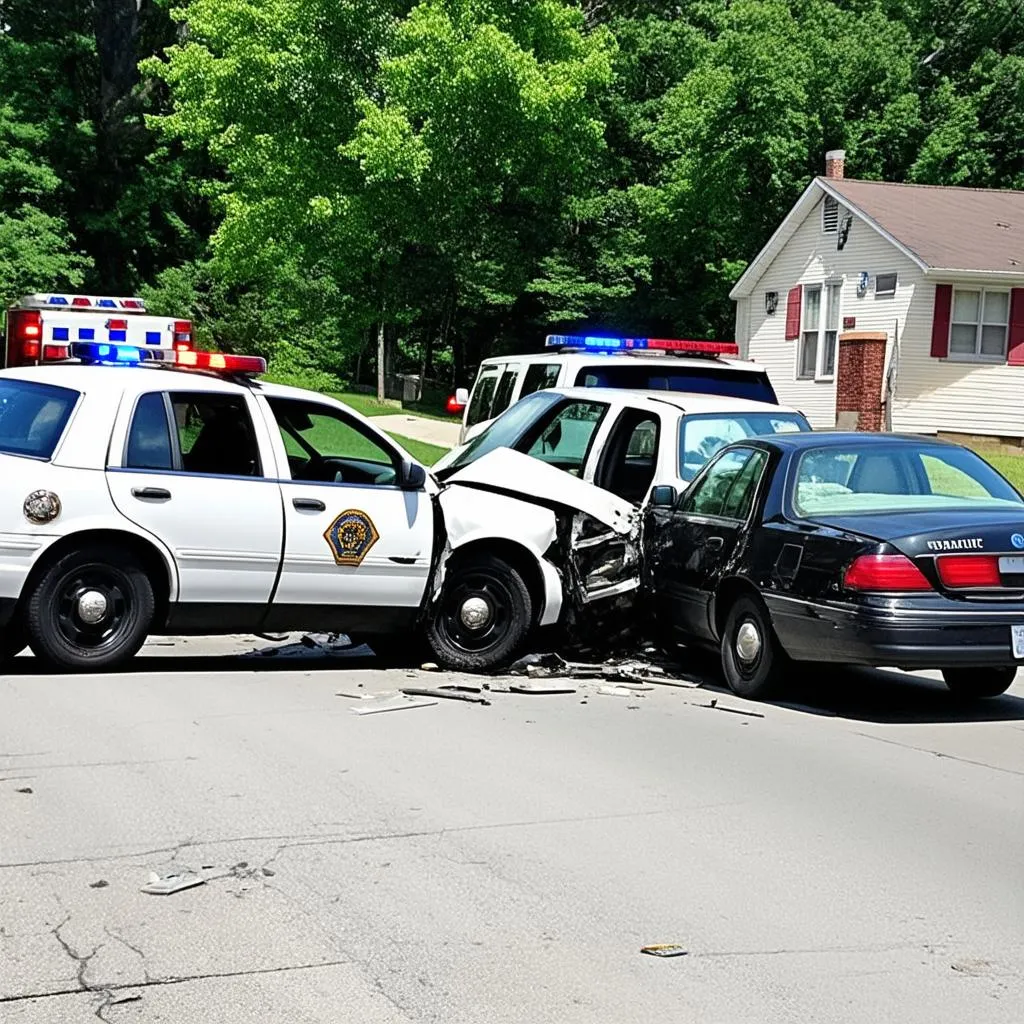 Car accident on a street in Bridgeport