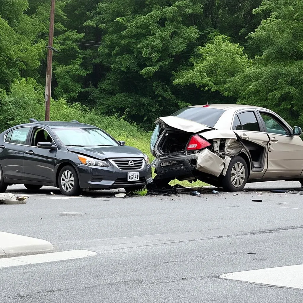 Car Accident Scene in Pocahontas VA