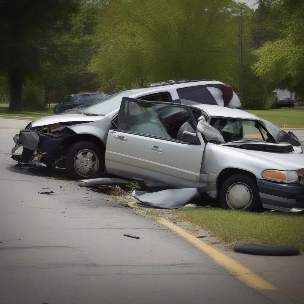 Car Accident Scene in Valparaiso