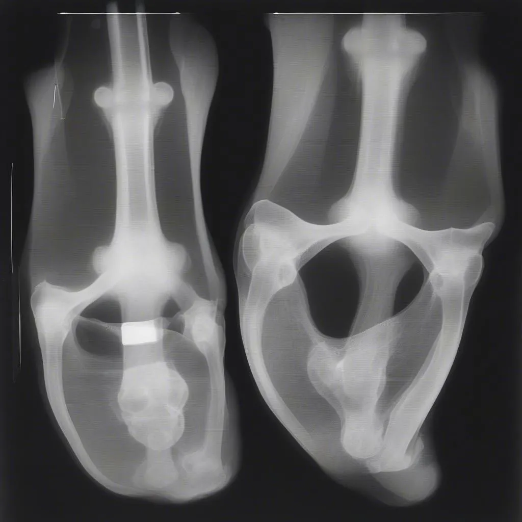 X-ray of a fractured leg