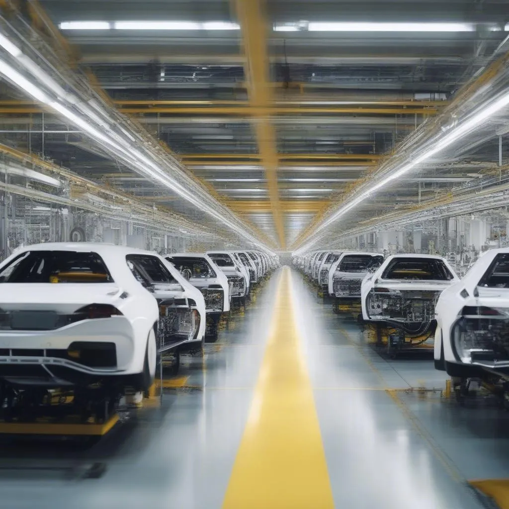 Modern car assembly line