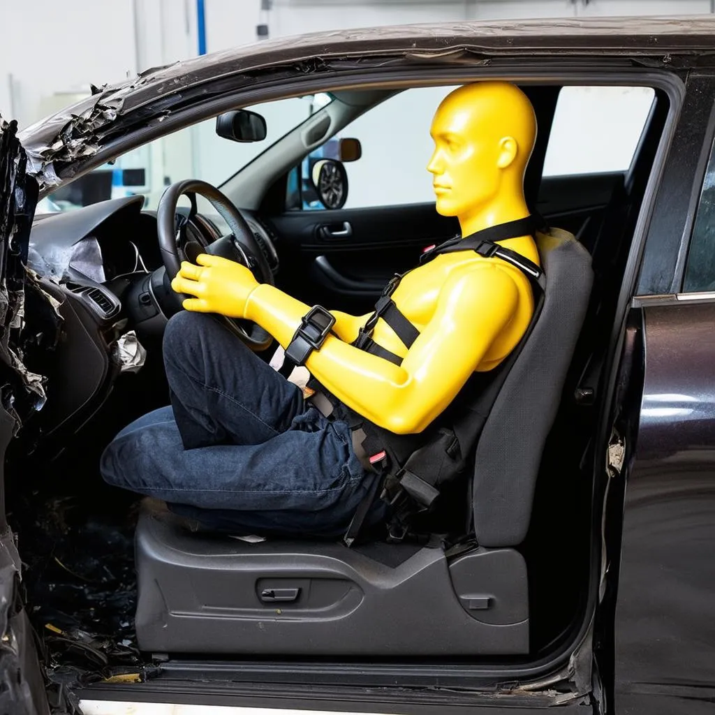 Crash Test Dummy in a Car