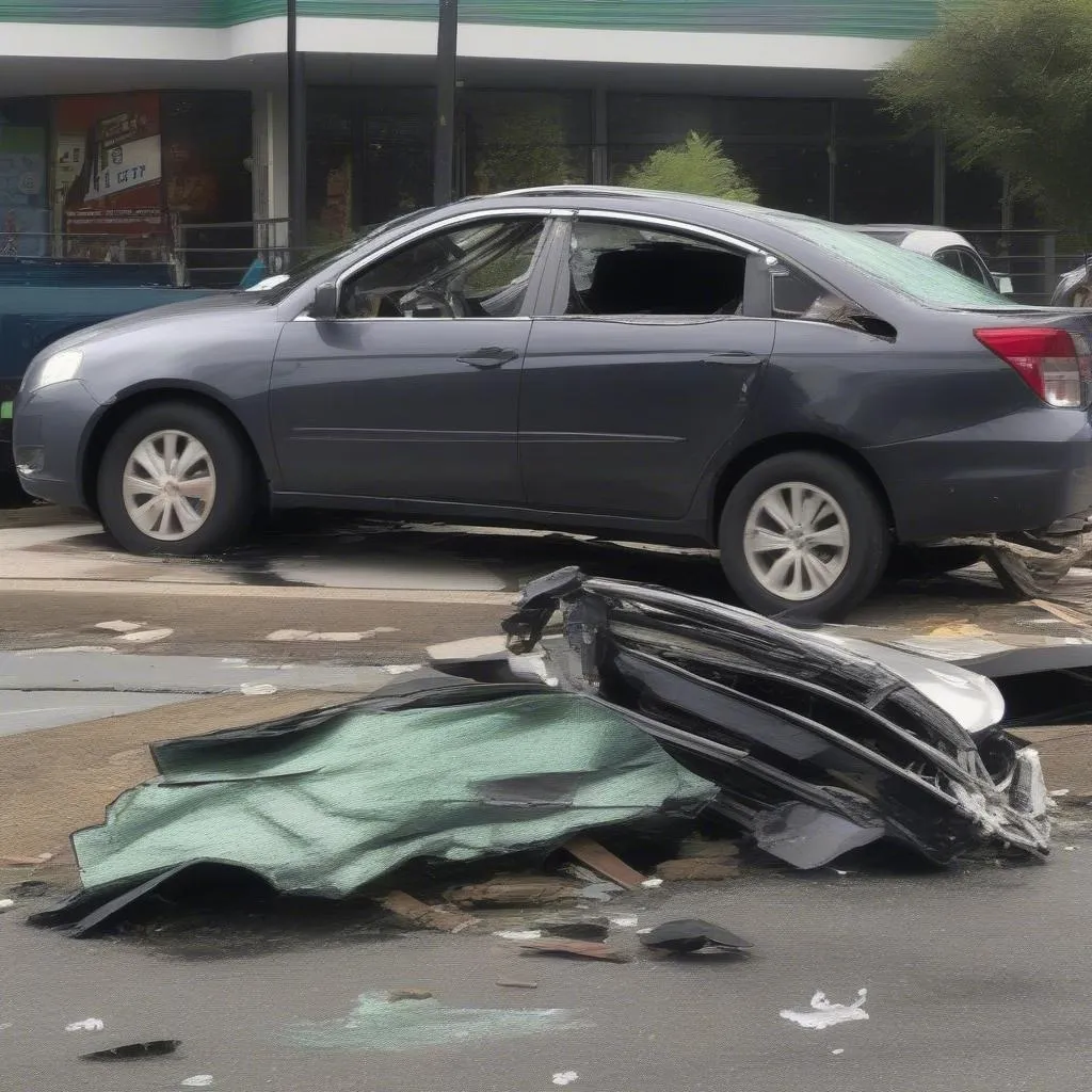 damaged car