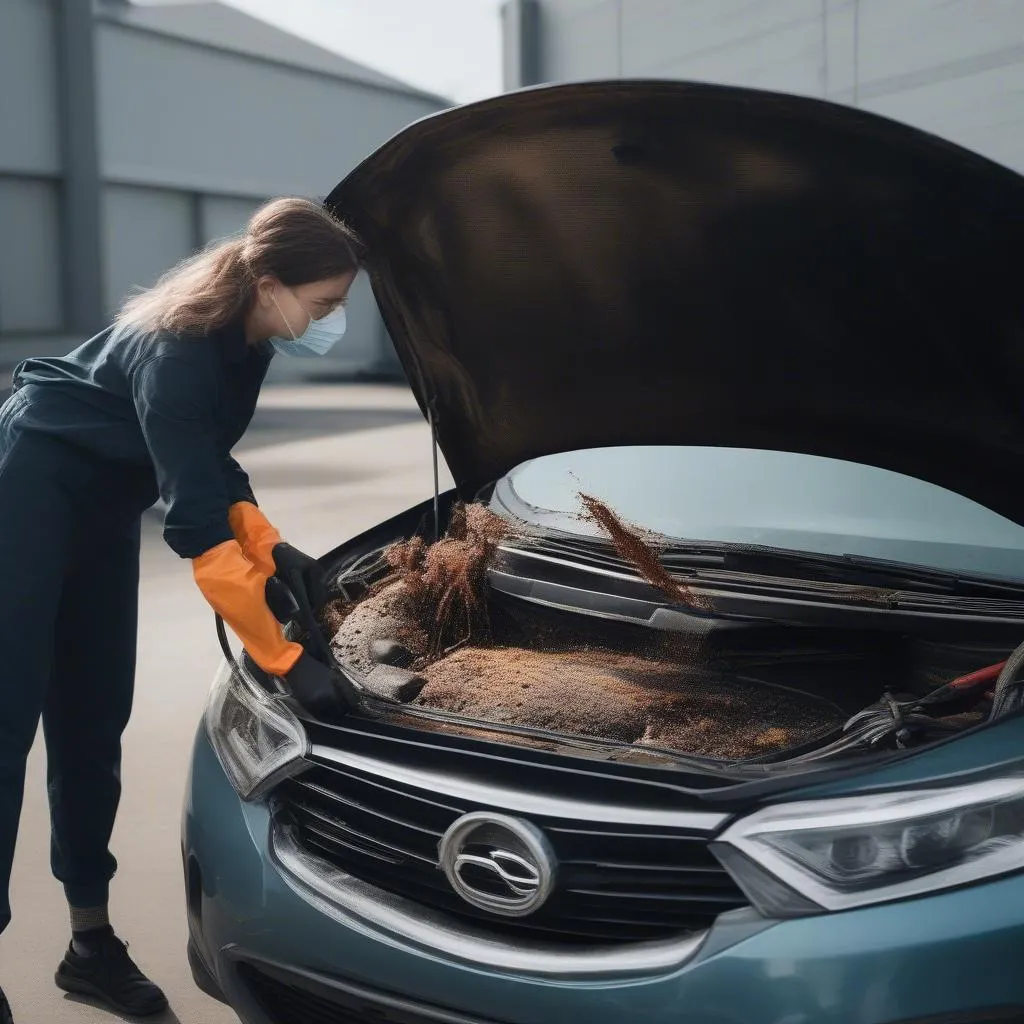 Cleaning Car Engine Bay